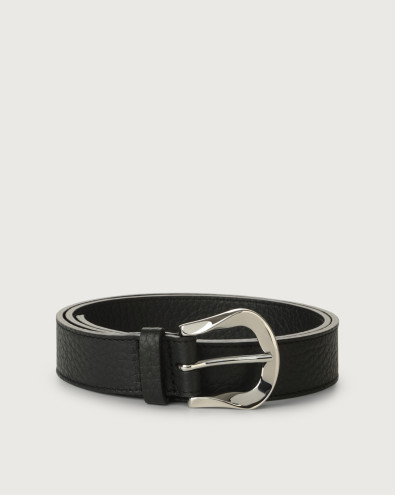 Soft grained leather classic belt 3 cm