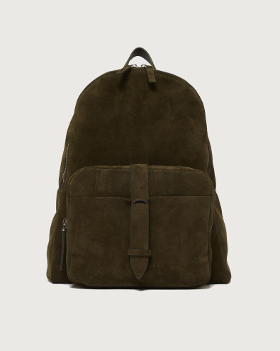 NoBuckle Peach suede leather backpack