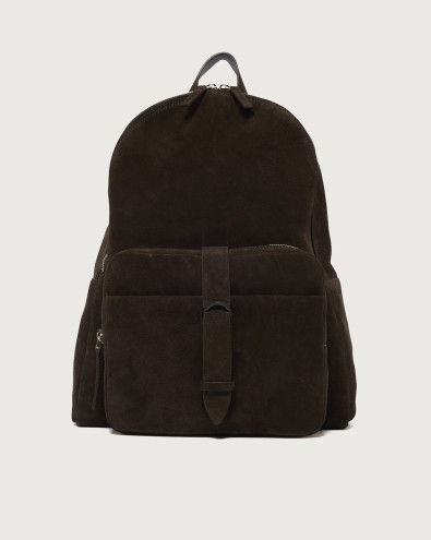 NoBuckle Peach suede leather backpack