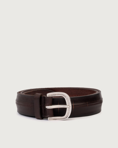 Bull Soft engraved leather belt 3,5 cm