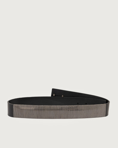 Nappa Chain leather belt 3,8 cm