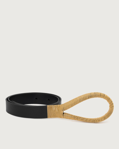 Nappa Chain leather belt 2,5 cm