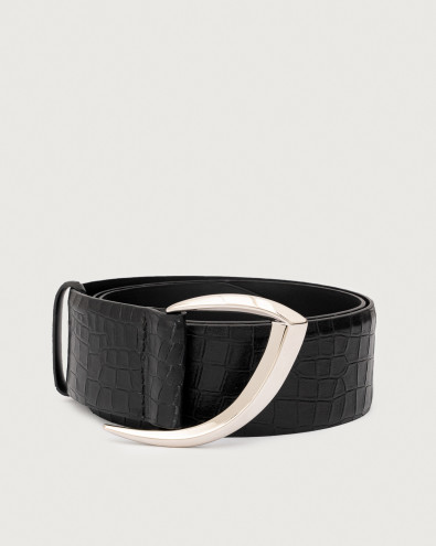 Cocco embossed nappa leather belt 5 cm