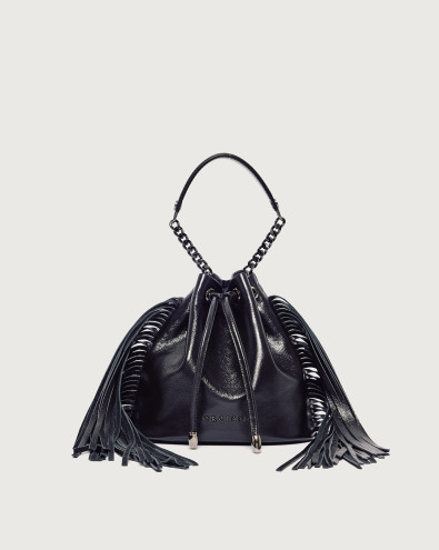 Nest Gotham shiny leather mini bucket bag