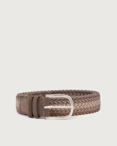 Funded Elast stretch wool and suede belt 3,5 cm