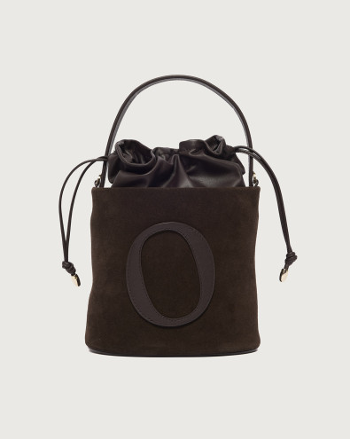 Her-O Peach Oro Small suede leather bucket bag