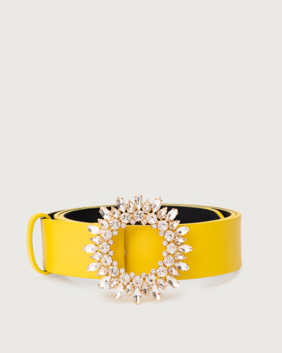 Nappa B jewel leather belt 3,5 cm