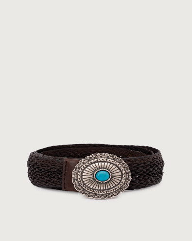 Masculine long tip leather belt 3 cm