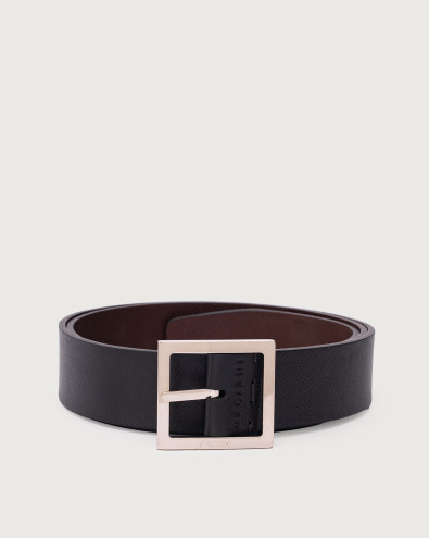 Saffiano Double reversible leather belt 3,5 cm