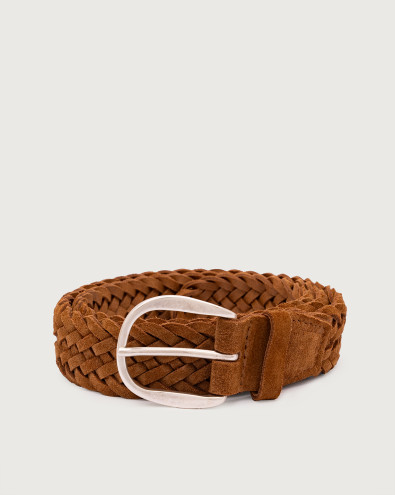 Suede Plot braided belt 3,5 cm
