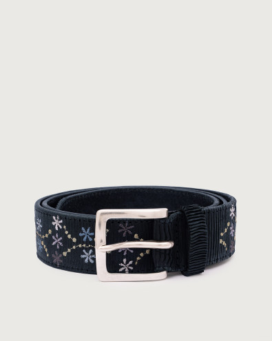 Blade Flower leaather belt 3,5 cm
