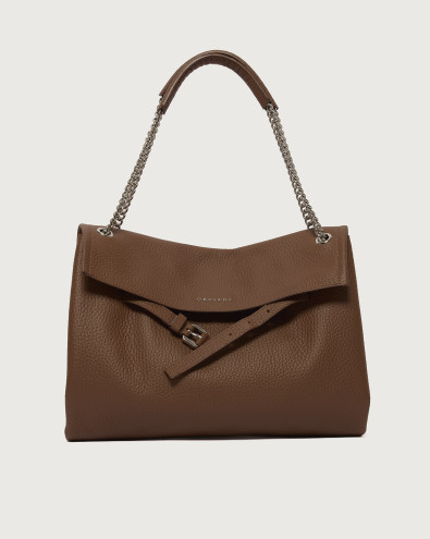 Venus Soft Midi grained leather shoulder bag