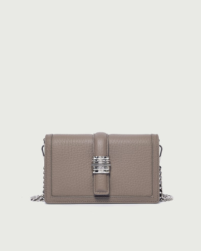 Coquette Soft grained leather clutch bag with strap