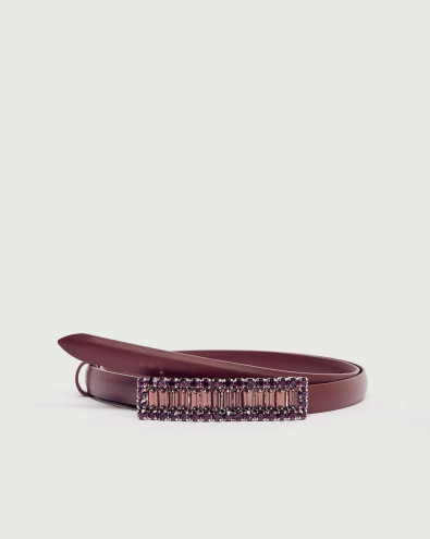 Alba jewel leather belt 1,5 cm