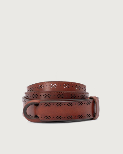 Bull Soft engraved leather NoBuckle belt