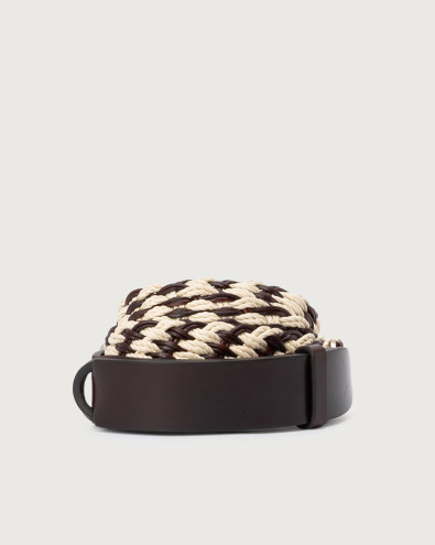 Rope leather and cotton NoBuckle belt