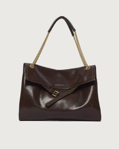 Venus Exotic Midi pyhton effect leather shoulder bag