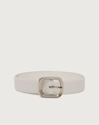 Orciani White Leather Belt 8013 80 Made in Italy ORCIANI Bull formal leather belt 3 cm, color White main image 2