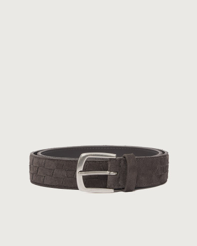 Amalfi Woven suede leather belt 3,5 cm