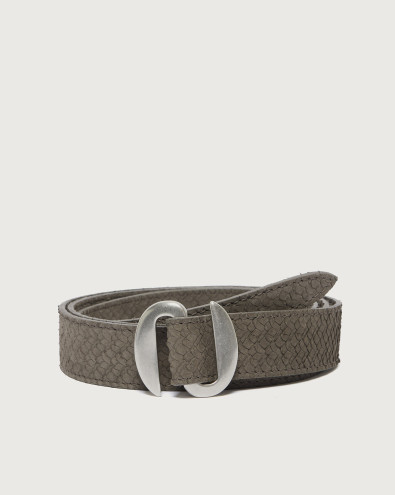 Scaled leather belt 3 cm