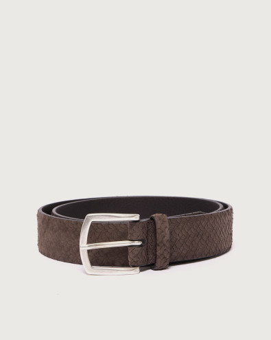 Scaled leather belt 3,5 cm