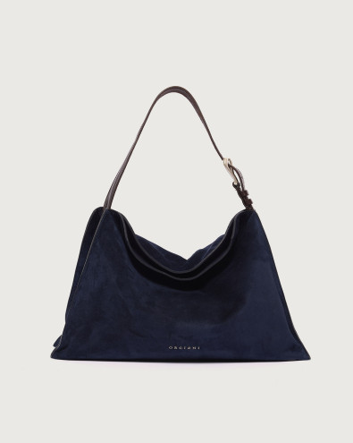 Trinity Peach Midi suede shoulder bag