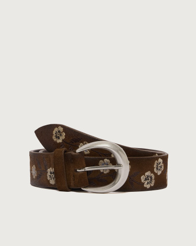 Peach Ramage suede leather belt 3,5 cm