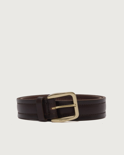 Bull Soft B topstitching leather belt 3,5 cm