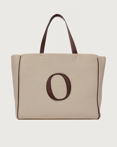 Her-O Shopper Zanzibar fabric and leather shoulder bag