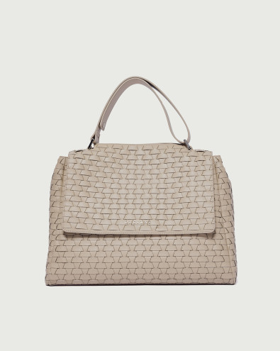 Sveva Nappa Woven Midi leather shoulder bag