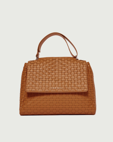 Sveva Nappa Woven Midi leather shoulder bag