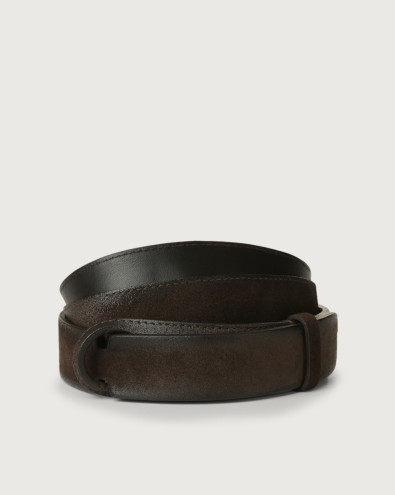 Cloudy suede Nobuckle belt