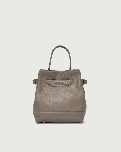 Becky S Soft grained leather bucket bag with strap