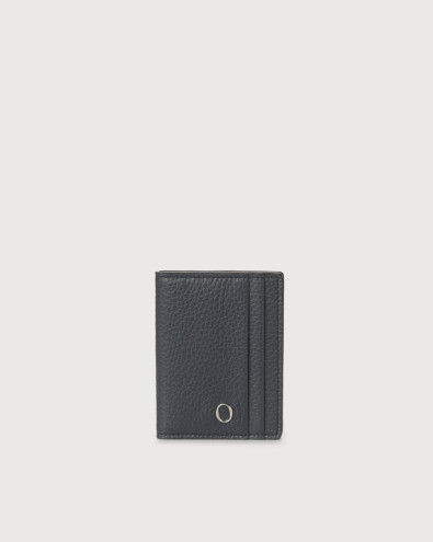Micron hinge opening leather card holder