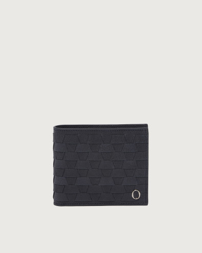Chevrette Woven leather wallet with coin pocket