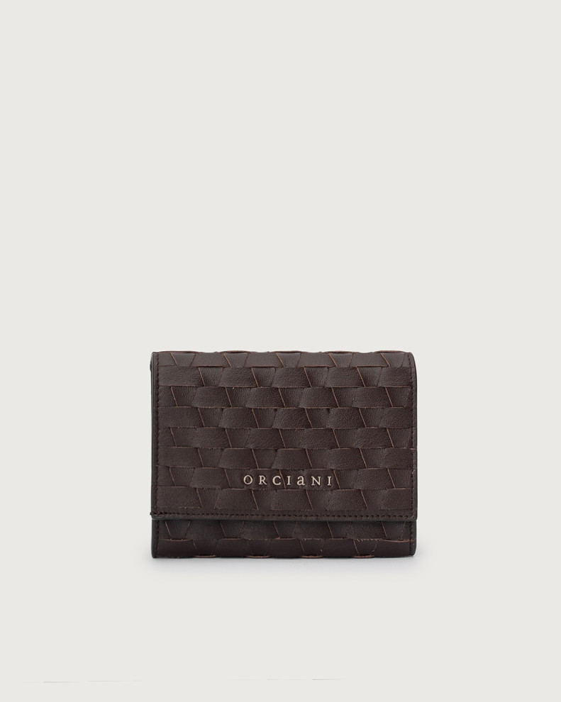 Nappa Woven small leather envelope wallet