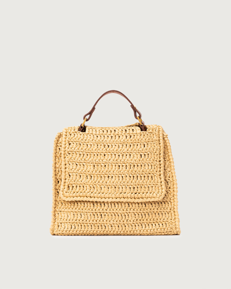 Sveva Ponza Small hand-crocheted raffia handbag