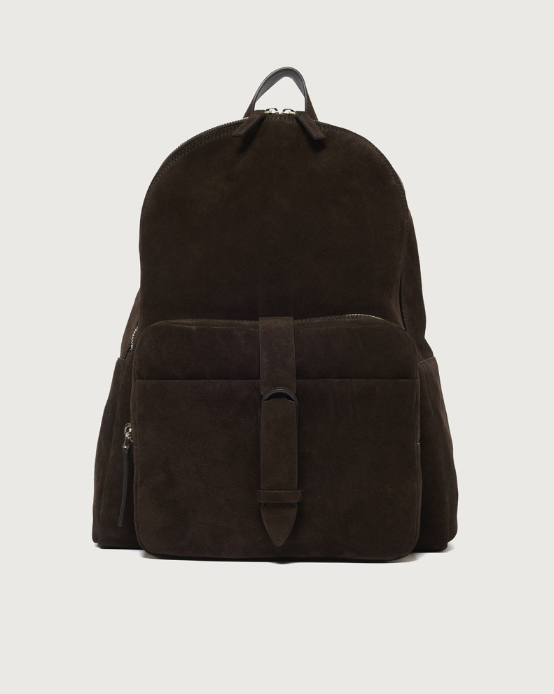 NoBuckle Peach suede leather backpack