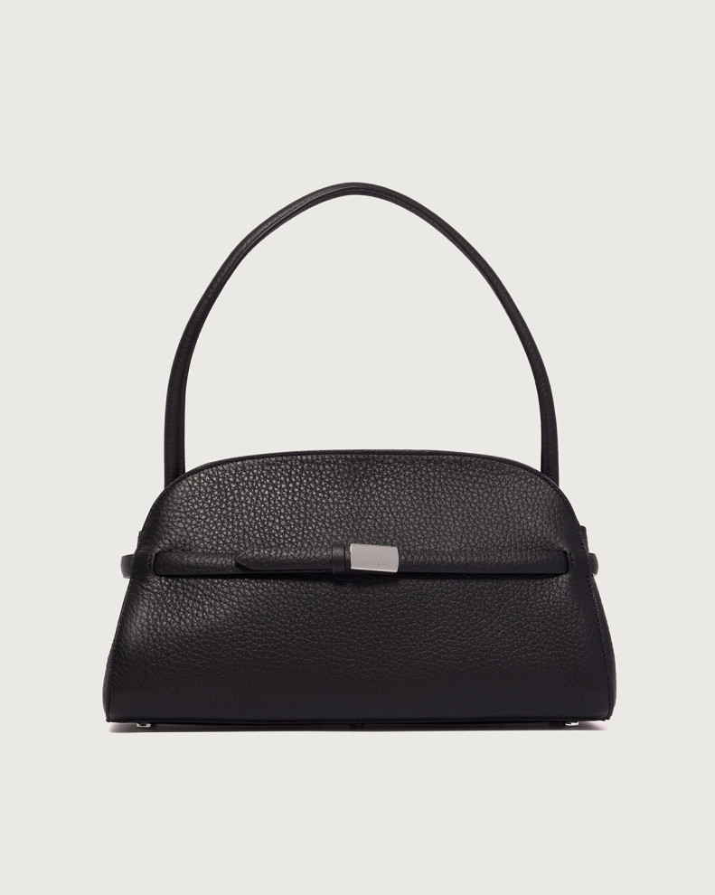 Aura Soft Longuette grained leather shoulder bag