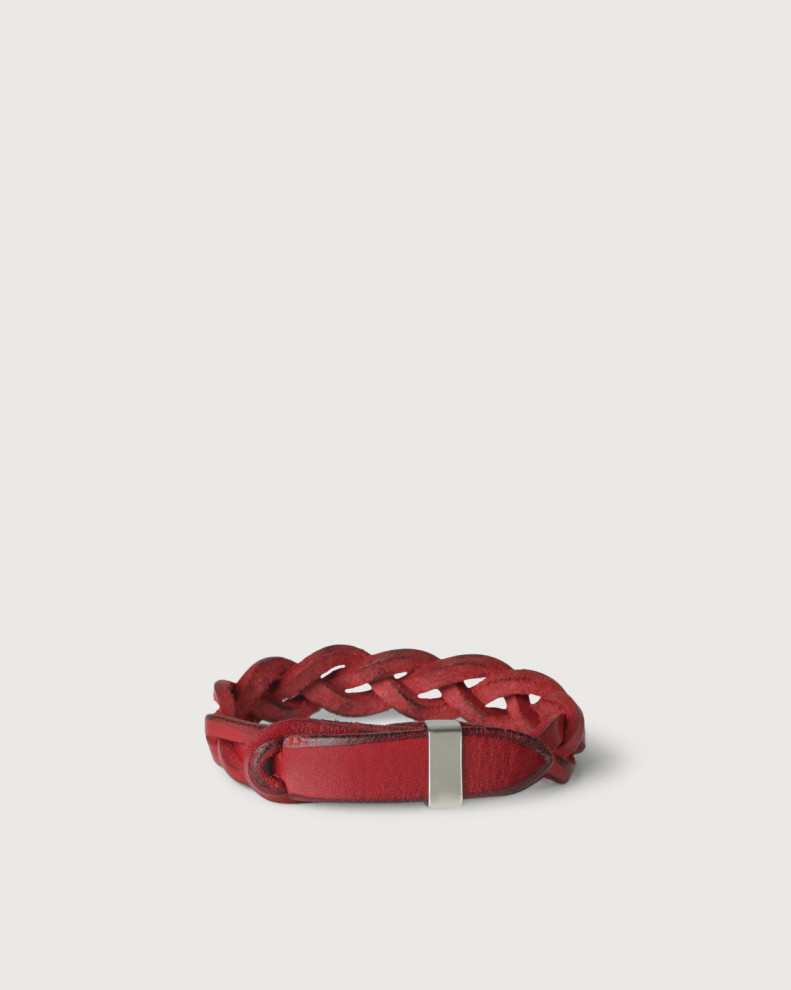 Walk leather Nobuckle bracelet with silver detail