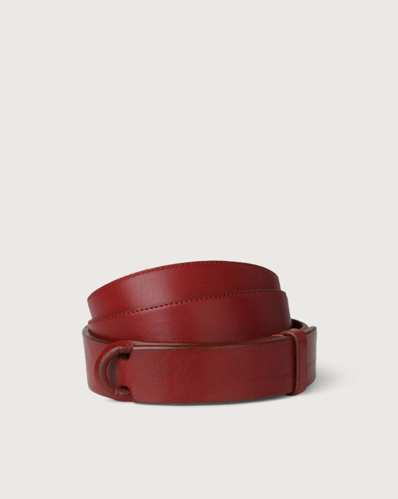 Bull leather Nobuckle belt