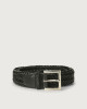 String woven leather belt