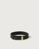 Bull leather Nobuckle bracelet with gold detail