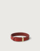 Bull leather Nobuckle bracelet with gold detail