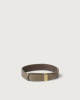 Bull leather Nobuckle bracelet with gold detail