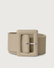 Soft high waist leather belt with covered buckle