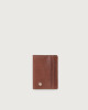 Frog hinge opening leather card holder