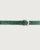 Orciani Diamond pyhton leather belt Python Leather Emerald Green