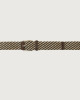 Orciani Square woven fabric and leather belt Leather & cotton Chocolate