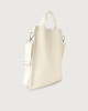 Orciani Iris Soft leather shoulder bag with strap Leather White